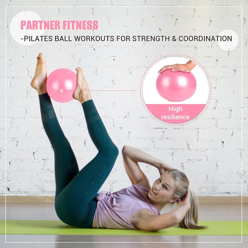 JHMFDDSB Pilates Ring Set, Pilates Essentials Kit with Pilates Ring and Ball, 3 Resistance Bands, Portable Bag & Training Poster, at Home Pilates Starter Workouts Equipment Kit for Women - Image 5